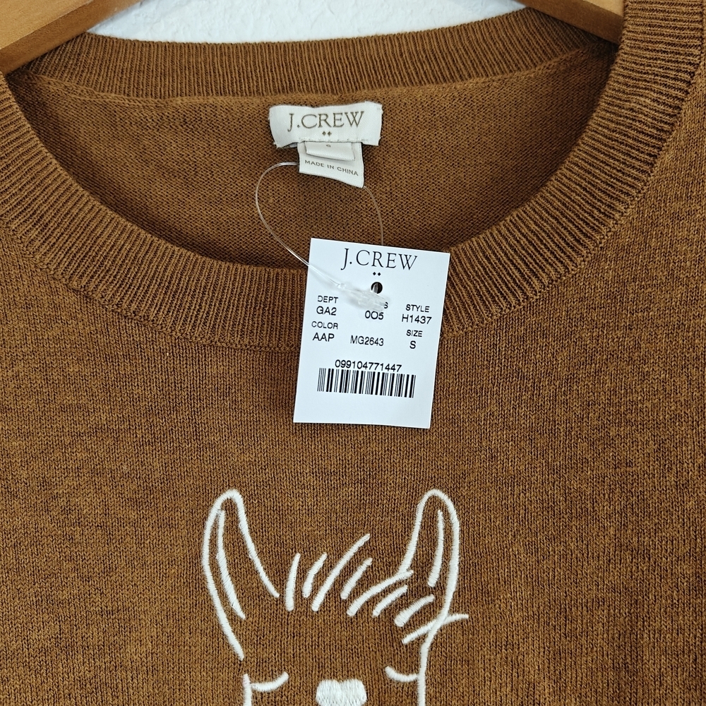 J. Crew NWT Embroidered Alpaca Teddie Fitted Sweater Size Small Women's - Picture 7 of 11